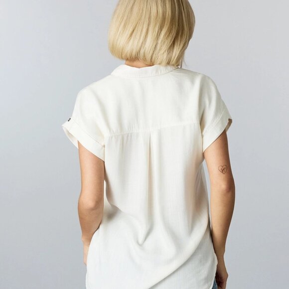 Sandra Button-Up Blouse - Ivory White - Picture 4 of 4